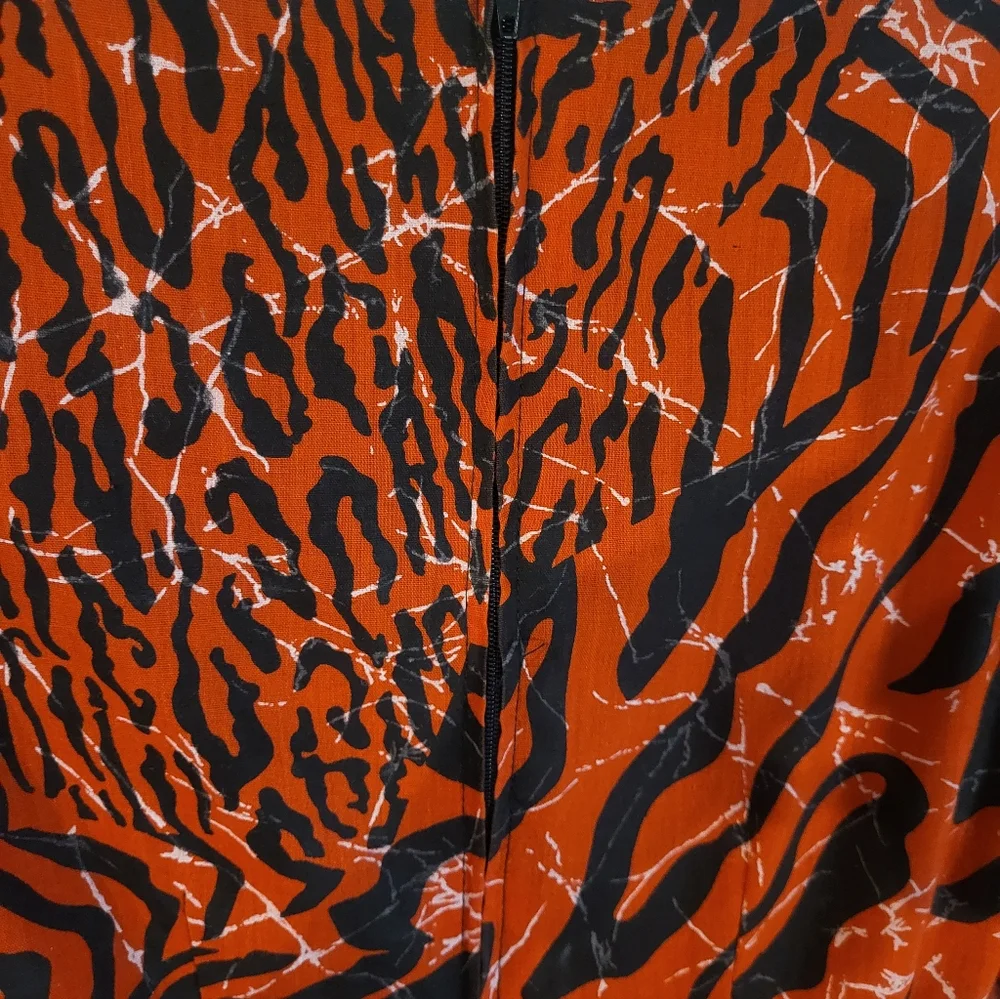 square dance co red zebra leopard animal print swing dress vintage rockabilly - Picture 5 of 10